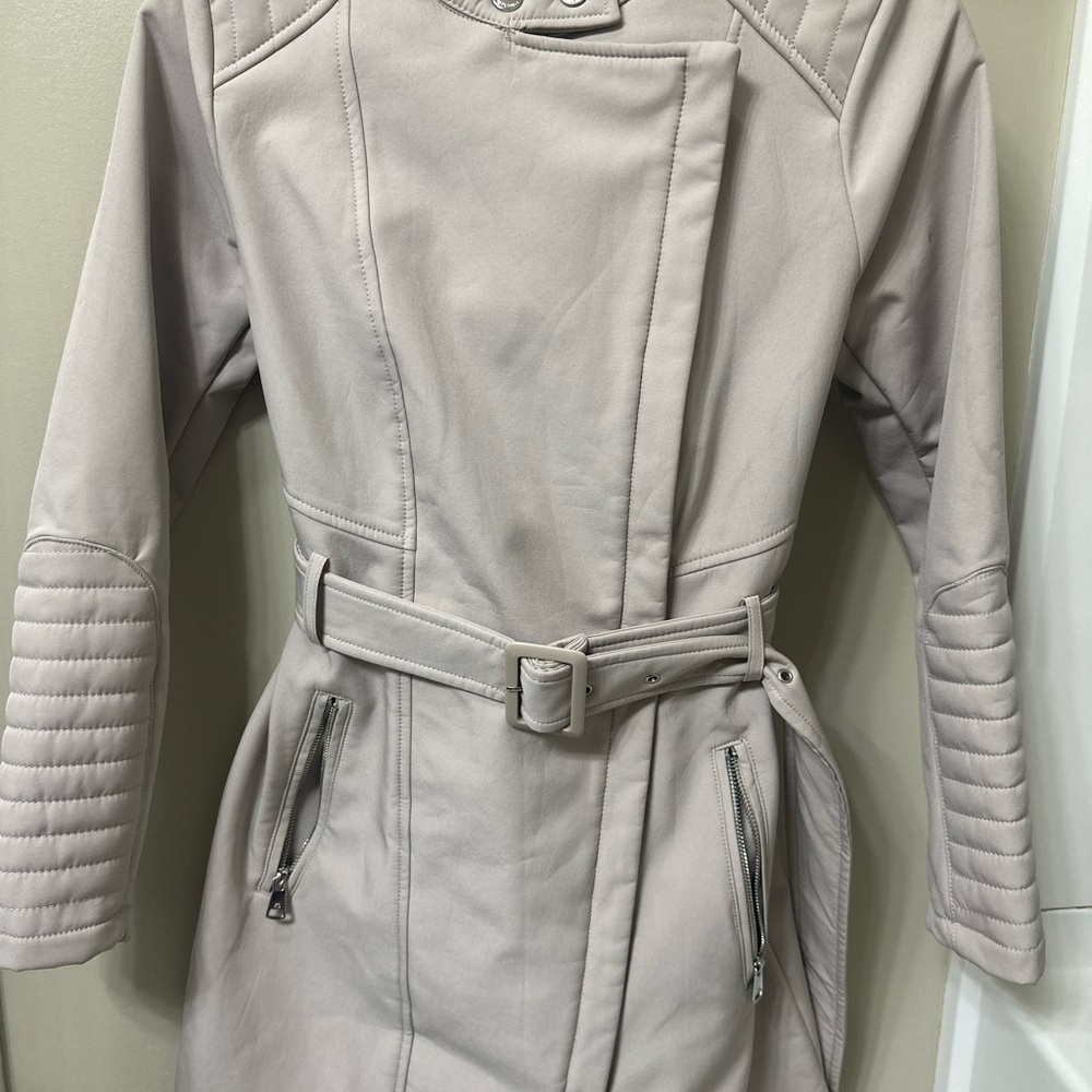 Kenneth Cole Women's Beige Belted Jacket/Coat